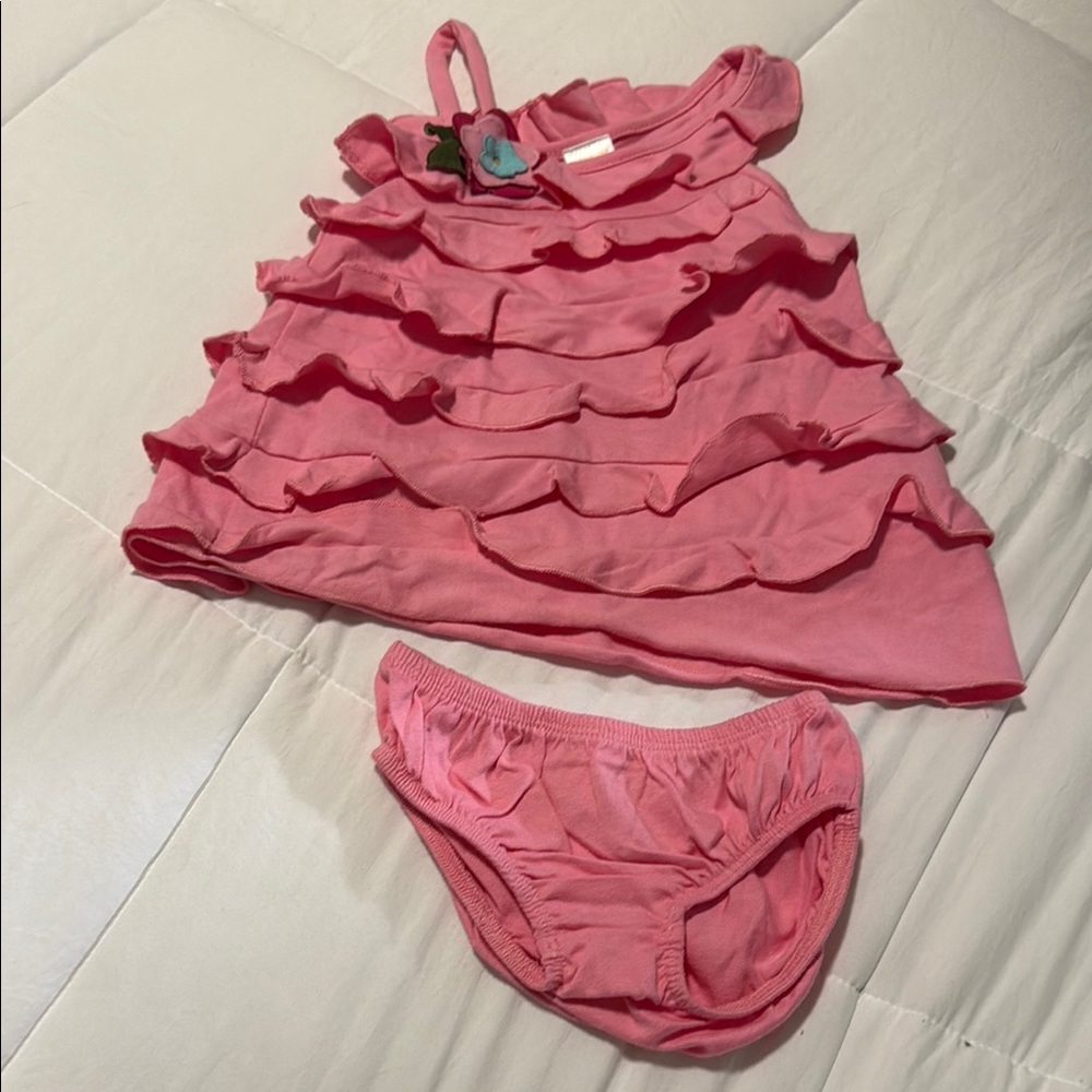 Pink Ruffled Baby Dress with shorts